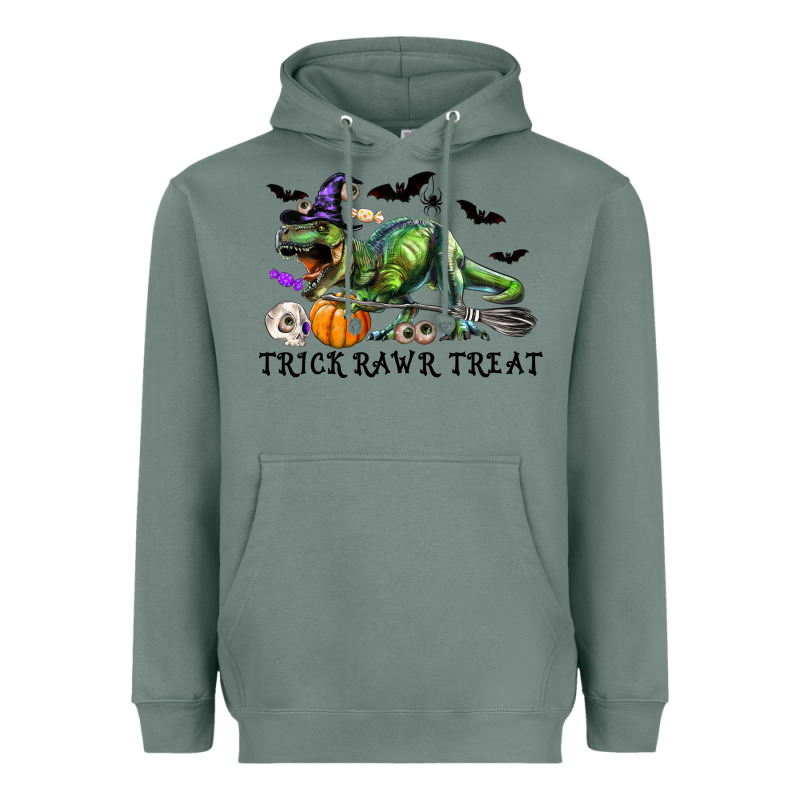 T-rex Trick Rawr Treat Heavyweight Hoodie by RanaPortraitStore | Teevron