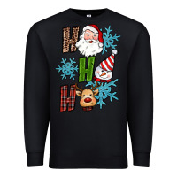 Black ho ho ho christmas Premium Sweatshirt - RanaPortraitStore