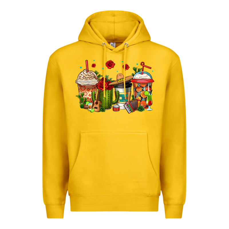 Cinco De Mayo Coffee Cups Premium Hoodie by Jasminsmagicworld | Teevron
