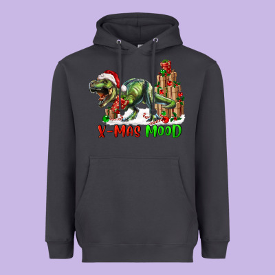 Heavyweight Hoodie t rex x mas mood