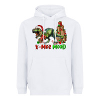 White t rex x mas mood Heavyweight Hoodie - RanaPortraitStore