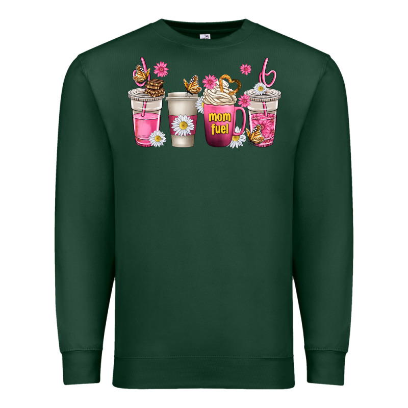 Mom Fuel Coffee Cups Premium Sweatshirt by texasbilliewilder | Teevron