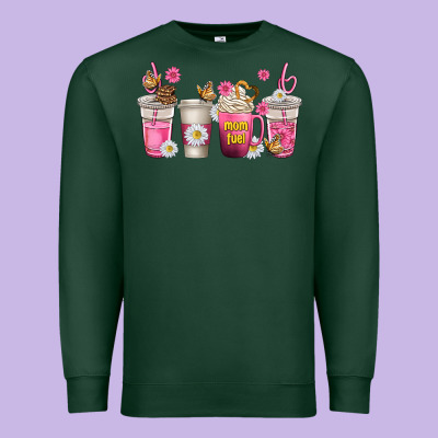 Mom Fuel Coffee Cups Premium Sweatshirt Designed By Texasbilliewilder
