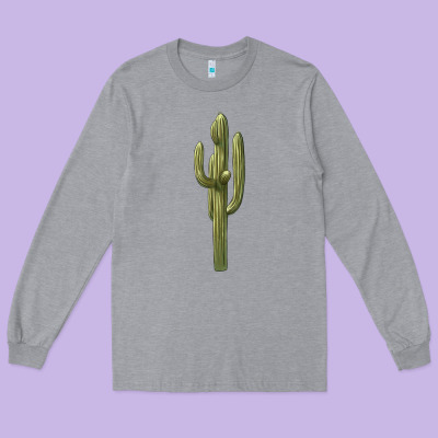 Cactus Long Sleeve Tee Designed By Barkaloodesign