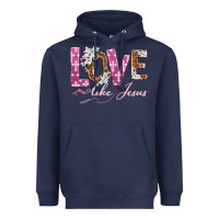 Navy love like jesus Heavyweight Hoodie - texasbilliewilder