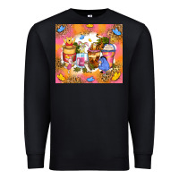 Black cartoon characters coffee cups Premium Sweatshirt - Zillion Design Studio