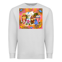 Dove Grey cartoon characters coffee cups Premium Sweatshirt - Zillion Design Studio