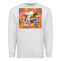 Oatmeal Heather cartoon characters coffee cups Premium Sweatshirt - Zillion Design Studio