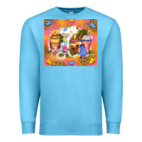 Ocean Blue cartoon characters coffee cups Premium Sweatshirt - Zillion Design Studio