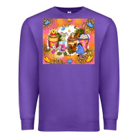 Purple cartoon characters coffee cups Premium Sweatshirt - Zillion Design Studio