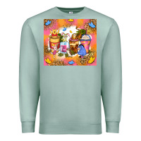 Seafoam cartoon characters coffee cups Premium Sweatshirt - Zillion Design Studio