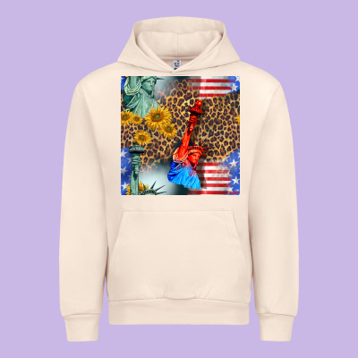 Statue Of Liberty American Flag Urban Hoodie Designed By Bundleandbundleshop