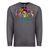 Charcoal Heather mom life with skull Premium Sweatshirt - texasbilliewilder