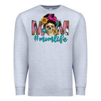 Heather Grey mom life with skull Premium Sweatshirt - texasbilliewilder