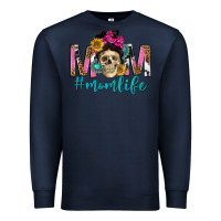 Navy mom life with skull Premium Sweatshirt - texasbilliewilder