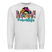 Oatmeal Heather mom life with skull Premium Sweatshirt - texasbilliewilder