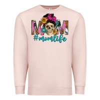 Pale Pink mom life with skull Premium Sweatshirt - texasbilliewilder