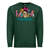 Sports Green mom life with skull Premium Sweatshirt - texasbilliewilder