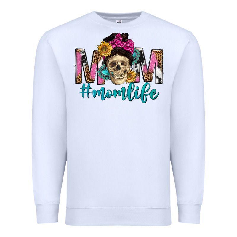 Mom Life With Skull Premium Sweatshirt by texasbilliewilder | Teevron