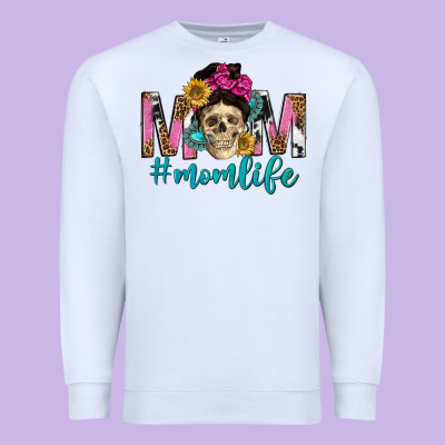 Mom Life With Skull Premium Sweatshirt Designed By Texasbilliewilder