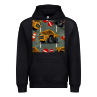Black dump truck seamles pattern Urban Hoodie - BundleAndBundleShop