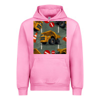 Fuchsia Pink dump truck seamles pattern Urban Hoodie - BundleAndBundleShop