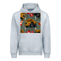Heather Grey dump truck seamles pattern Urban Hoodie - BundleAndBundleShop