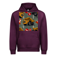 Mauve Wine dump truck seamles pattern Urban Hoodie - BundleAndBundleShop