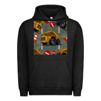 Pigment Black dump truck seamles pattern Urban Hoodie - BundleAndBundleShop