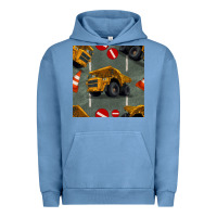 Pigment Pebble Blue dump truck seamles pattern Urban Hoodie - BundleAndBundleShop