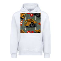 White dump truck seamles pattern Urban Hoodie - BundleAndBundleShop