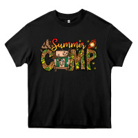 Black Summer Camp Heavy Core Tee - CowhideDigitalArt
