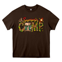 Chocolate Brown Summer Camp Heavy Core Tee - CowhideDigitalArt