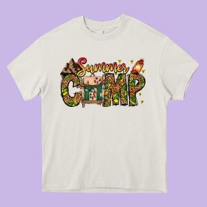 Summer Camp Heavy Core Tee Designed By Cowhidedigitalart