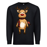Black cute reindeer Premium Sweatshirt - RanaPortraitStore