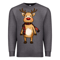 Charcoal Heather cute reindeer Premium Sweatshirt - RanaPortraitStore