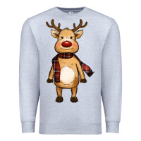 Heather Grey cute reindeer Premium Sweatshirt - RanaPortraitStore