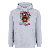 Heather Grey minding my own small business afro messy bun Heavyweight Hoodie - texasbilliewilder