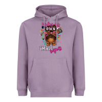 Lavender minding my own small business afro messy bun Heavyweight Hoodie - texasbilliewilder