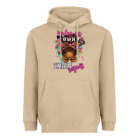 Minding My Own Small Business Afro Messy Bun Heavyweight Hoodie | Teevron