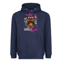 Navy minding my own small business afro messy bun Heavyweight Hoodie - texasbilliewilder