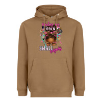 Toasted Coconut minding my own small business afro messy bun Heavyweight Hoodie - texasbilliewilder