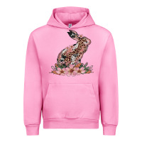 Fuchsia Pink bunny with blossom flower Urban Hoodie - Artiststas