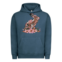 Pigment Midnight Navy bunny with blossom flower Urban Hoodie - Artiststas
