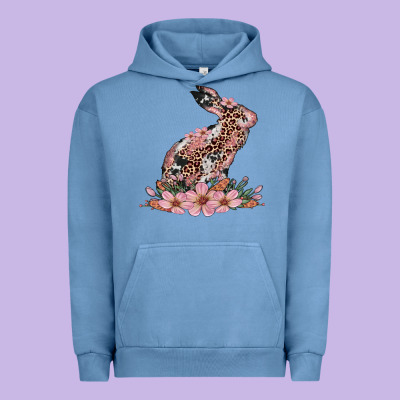 Bunny With Blossom Flower Urban Hoodie Designed By Artiststas