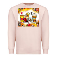 Pale Pink bus driver coffee cups Premium Sweatshirt - Zillion Design Studio