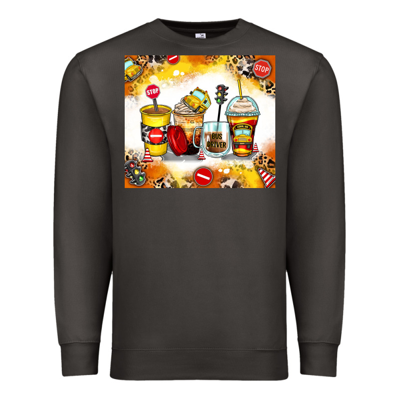Bus Driver Coffee Cups Premium Sweatshirt by Zillion Design Studio | Teevron