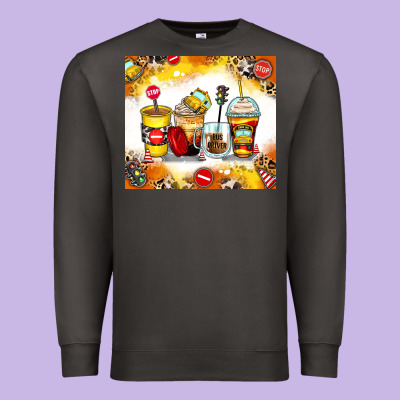 Bus Driver Coffee Cups Premium Sweatshirt Designed By Zillion Design Studio