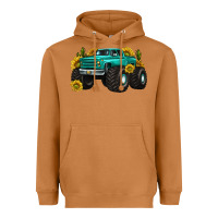 Meerkat monster truck with sunflower western Heavyweight Hoodie - texasbilliewilder