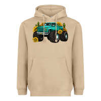 Mushroom monster truck with sunflower western Heavyweight Hoodie - texasbilliewilder